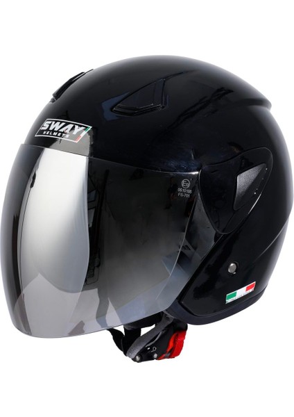 Sw 700 Parlak Siyah Yarım Kask Xl Beden