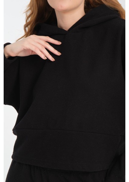 Selanik Kumaş Kısa Kesim Sweatshirt - Kapüşonlu Rahat Kalıp fiyatları