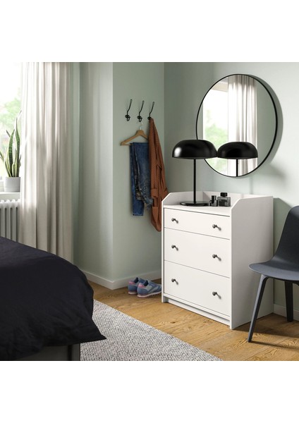 Hauga 3 Çekmeceli Şifonyer Beyaz 70 x 84 cm modelleri