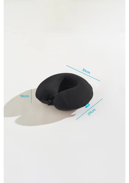 Klasik Visco Seyahat Yastığı Kadife Boyun Yastığı Siyah - 31X27X10 cm indirimleri