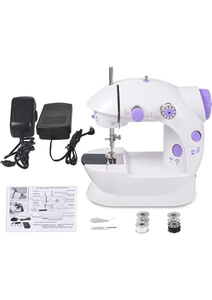 Portatif Dikiş Makinesi Mini Dikiş Makinesi Iki Telli Iki Hızlı Pedallı Mini Boy