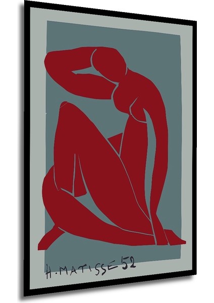 Çerçeve Görünümlü Matisse Kırmızı Figürlü Decoratif Ahşap Mdf Tablo Dikdörtgen Tablo modelleri