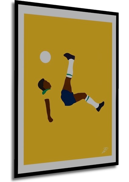 Çerçeve Görünümlü Pele Efsanevi Rövaşata Dekoratif Ahşap Mdf Tablo Dikdörtgen Tablo modelleri