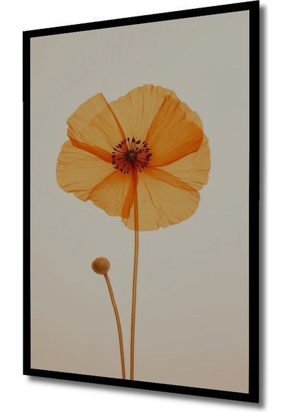 Çerçeve Görünümlü Turuncu Gelincik Çiçeği Dekoratif Ahşap Mdf Tablo Dikdörtgen Tablo fiyatları