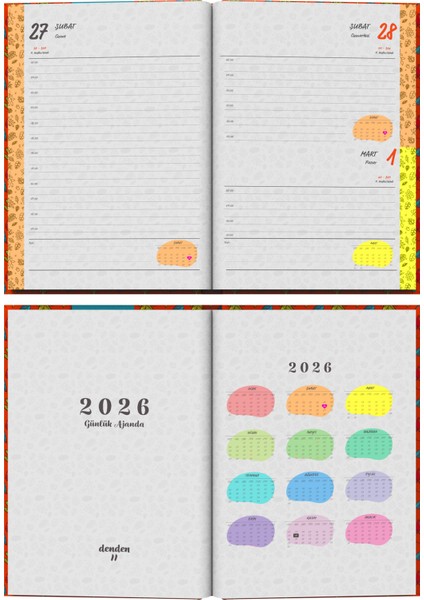 2026 Ajanda Yapraklar Turuncu modelleri