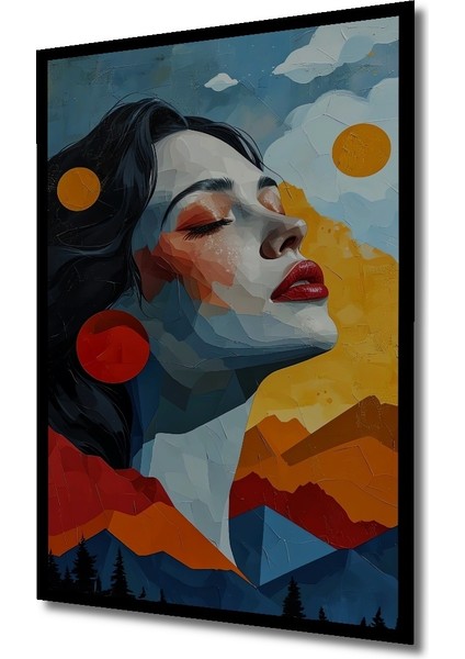 Çerçeve Görünümlü Soyut Güzellik Manzara Dekoratif Ahşap Mdf Tablo Dikdörtgen Tablo fiyatları