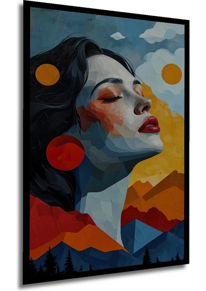 Çerçeve Görünümlü Soyut Güzellik Manzara Dekoratif Ahşap Mdf Tablo Dikdörtgen Tablo modelleri