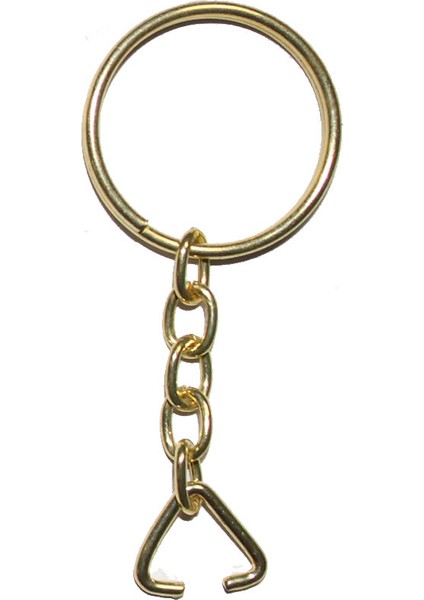 Anahtarlık Halkası, Halka + Zincir + Üçgen, 24MM, Altın, Sarı, 1000 Adet fiyatları