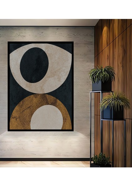 Çerçeve Görünümlü Soyut Sanat Minimalist Dekoratif Ahşap Mdf Tablo Dikdörtgen Tablo