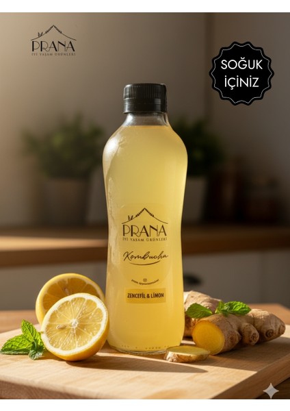 Kombucha Zencefil & Limon - 6*330ml - Fermente Probiyotik İçecek