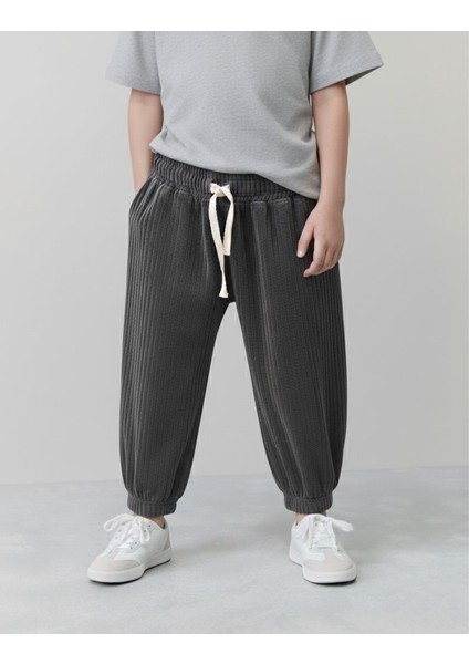 Fitilli Kadife Jogger Pantolon 1-10 Yaş Füme fırsatları