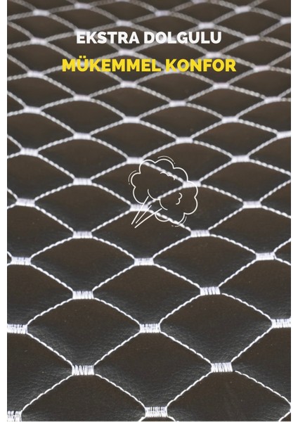 Lacasa Automotive Ortopedik,ergonomik,cepli,kaymaz Suni Deri(Vinil) Oto Kılıf-Minder (7parça Set)