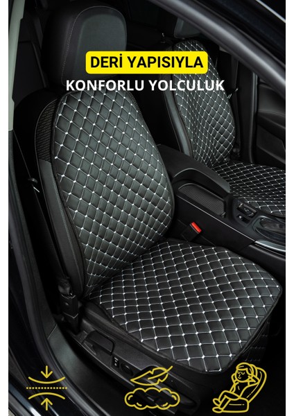 Lacasa Automotive Ortopedik,ergonomik,cepli,kaymaz Suni Deri(Vinil) Oto Kılıf-Minder (7parça Set)