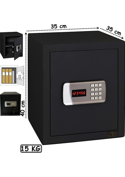 Ev Ofis Laptop Tipi Motorlu Elektronik Şifreli 40 cm Çelik Para Kasası fiyatları