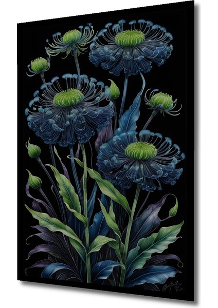 Çerçeve Görünümlü Mistik Mavi Gelincikler Ahşap Mdf Dekoratif Tablo Dikdörtgen Tablo fiyatları