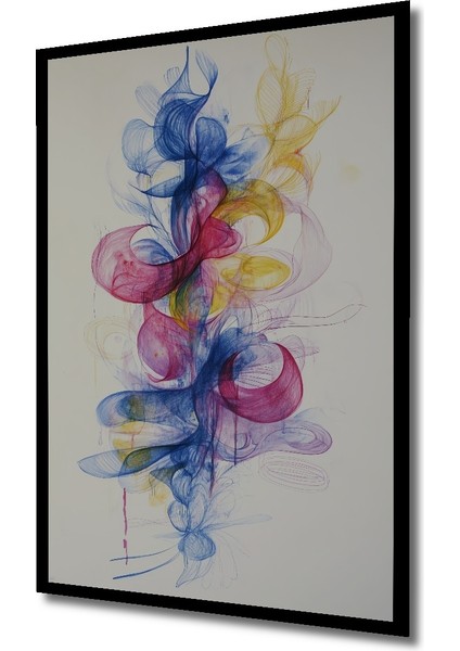 Çerçeve Görünümlü Renkli Duman Soyut Sanat Ahşap Mdf Dekoratif Tablo Dikdörtgen Tablo fiyatları