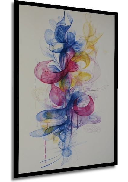 Çerçeve Görünümlü Renkli Duman Soyut Sanat Ahşap Mdf Dekoratif Tablo Dikdörtgen Tablo modelleri