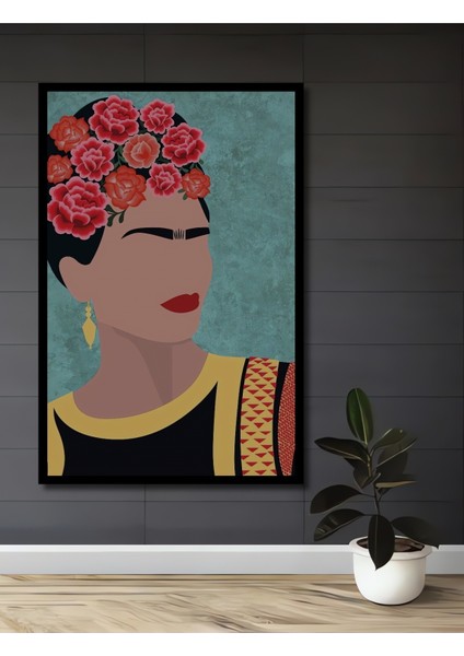 Çerçeve Görünümlü Bohem ve Renkli Portre Dekoratif Ahşap Mdf Tablo Dikdörtgen Tablo
