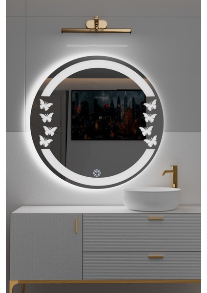 Kelebek Desen Butterfly Minimalist LEDLİ Özel Tasarım Ayna