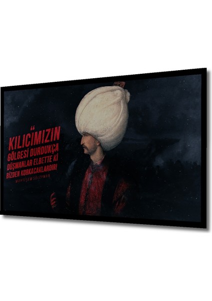 Çerçeve Görünümlü Kanuni Sultan Süleyman Ahşap Mdf Dekoratif Tablo Dikdörtgen Tablo fiyatları