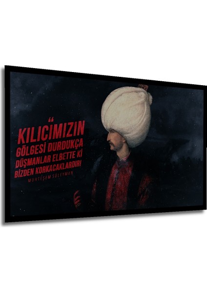 Çerçeve Görünümlü Kanuni Sultan Süleyman Ahşap Mdf Dekoratif Tablo Dikdörtgen Tablo modelleri