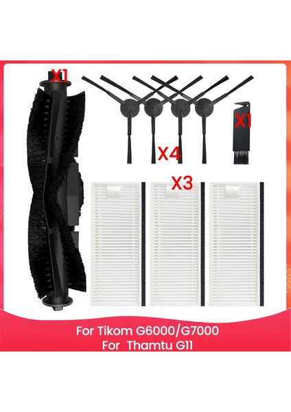 Timtu G11 Için Tikom G6000/G7000 Için Ana Fırça Yan Fırça Filtresi Thamtu G11 Robot Vakum Süpürge Yedek Parçaları (Yurt Dışından)