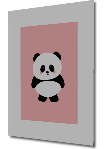 Dekoratif Ahşap Dikdörtgen Tablo Pembe Panda fiyatları