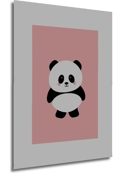 Dekoratif Ahşap Dikdörtgen Tablo Pembe Panda modelleri