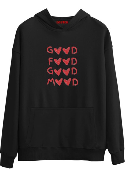 Good Mood Tasarım Baskılı Premium 3 Iplik Şardonlu Kapüşonlu Unisex, Kadın, Erkek Hoodie Sweatshirt
