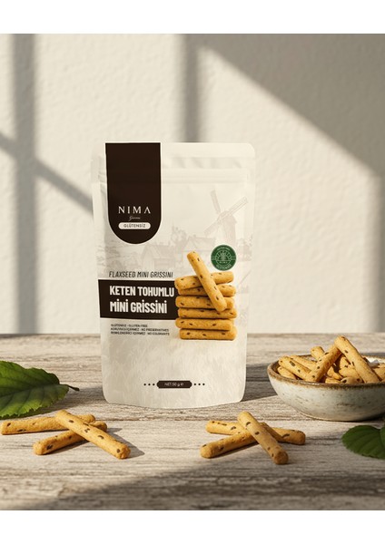 Glütensiz Keten Tohumlu Mini Grissini 50 G