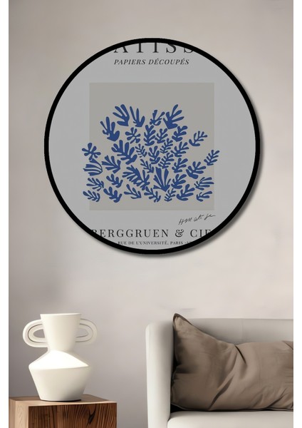 Dekoratif Ahşap Yuvarlak Çerçeve Görünümlü Tablo Matisse Papiers Decoupés