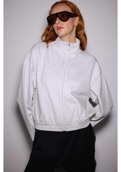 Dik Yaka Fermuarlı Interlok Sweat Ceket modelleri
