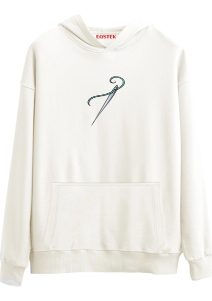 Iplik Izli Tasarım Baskılı Premium 3 Iplik Şardonlu Kapüşonlu Unisex, Kadın, Erkek Hoodie Sweatshirt