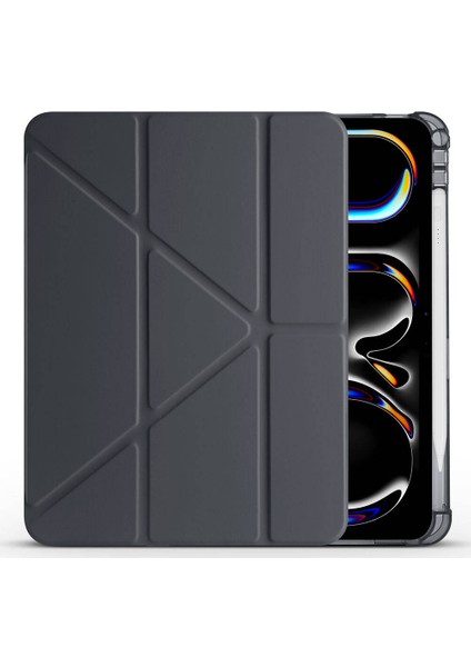 iPad Pro 11 2025 M5 Kılıf Zore Tri Folding Kalem Bölmeli Standlı Kılıf - Mor