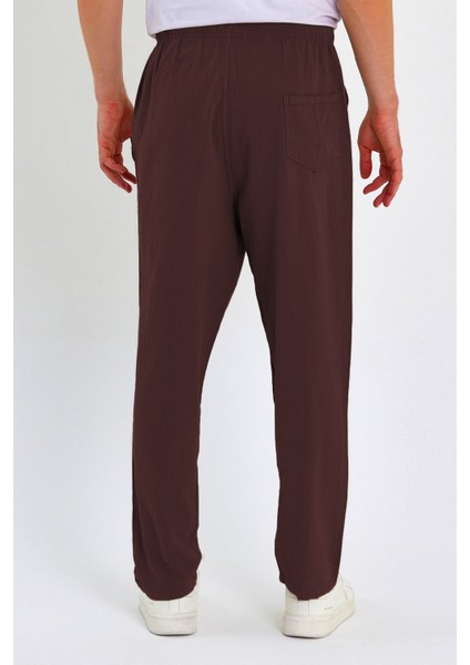 Erkek Yazlık Rahat Kalıp %100 Pamuk Keten Görünümlü Pantolon E205-10 fırsatları