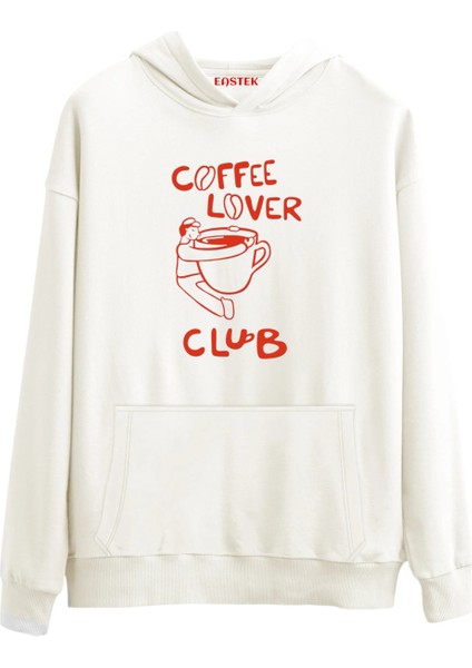Coffee Lover Baskılı Premium 3 Iplik Şardonlu Kapüşonlu Unisex, Kadın, Erkek Hoodie Sweatshirt