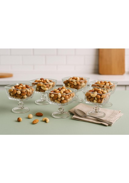 Ayaklı 4 Lü Kare Cerezlık KASESİ-160 cc -9 Cm*9 Cm* 9.5 cm