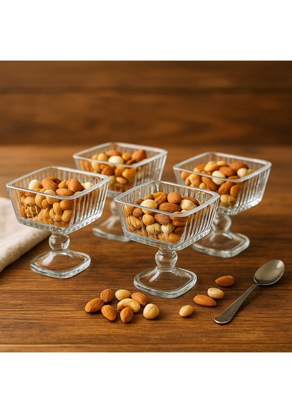 Ayaklı 4 Lü Kare Cerezlık KASESİ-160 cc -9 Cm*9 Cm* 9.5 cm fiyatları