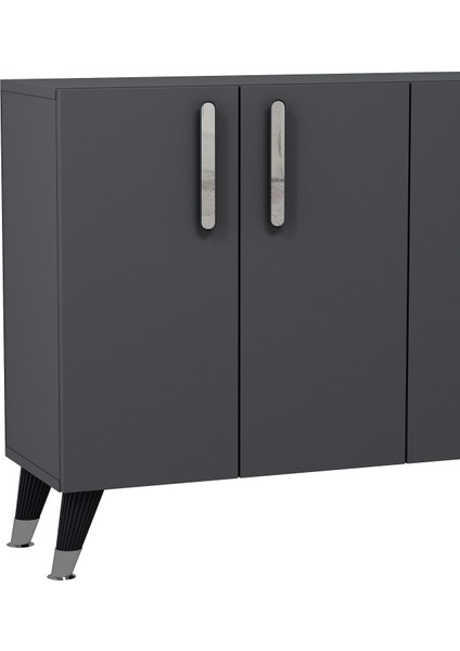 8191KM-128DD Konsol,kahve Köşesi,ayakkabılık,ofis Evrak Dolabı,mutfak Kiler Dolabı,tv Ünitesi Antrasit-Gümüş fırsatları