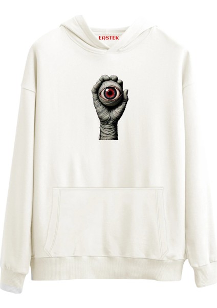 Silent Vision Premium Tasarım 3 Iplik Şardonlu Kapüşonlu Unisex, Kadın, Erkek Hoodie Sweatshirt