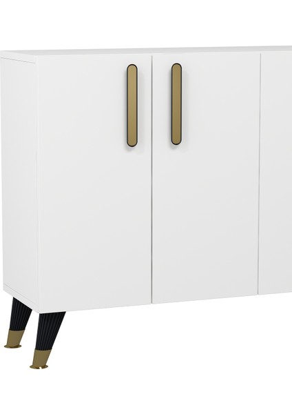 8191KM-128DD Konsol,kahve Köşesi,ayakkabılık,ofis Evrak Dolabı,mutfak Kiler Dolabı,tv Ünitesi Beyaz-Altın modelleri