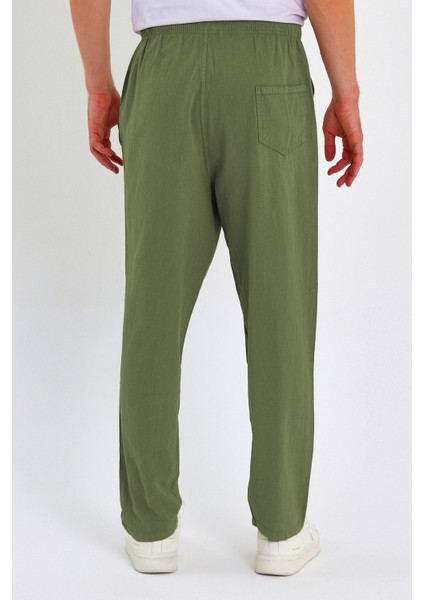 Erkek Yazlık Rahat Kalıp %100 Pamuk Keten Görünümlü Pantolon E205-32 indirimleri