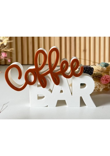 Coffee Bar Yazısı Dekoratif Masa Üstü Aksesuar – Kahve Köşesi Dekoru