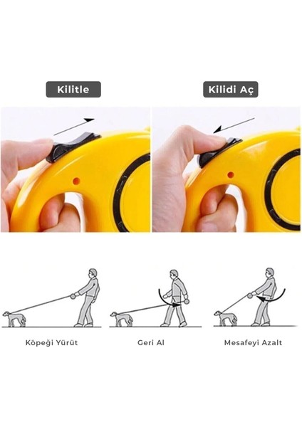 Otomatik Makaralı Evcil Hayvan Tasması 3 Metre - Köpek Gezdirme Geri Çekilebilen Tasma fiyatları