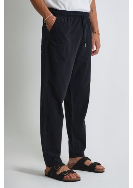 Erkek Yazlık Rahat Kalıp %100 Pamuk Keten Görünümlü Pantolon E205-48 fırsatları