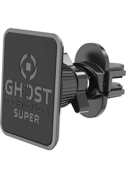 Ghost Superpls Araç Telefon Turucu Siyah, 6 Ultra Güçlü Mıknatıs, Akıllı Telefonunuzun Cihaz Üzerinde En Iyi Tutuşunu Sağlar,2 Adet Metal Plaka Dahildir, 6 mm Derinliği ve Şık Tasarım