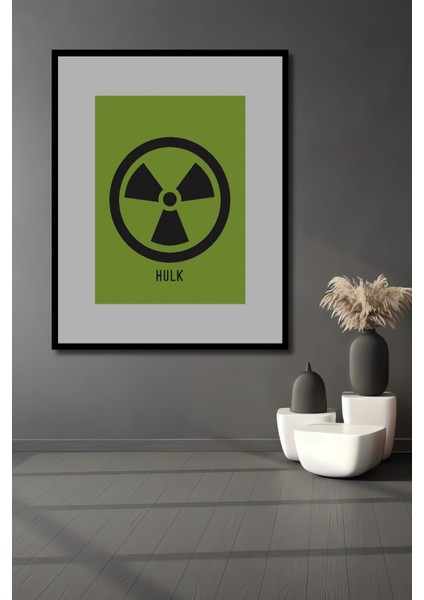 Dekoratif Ahşap Dikdörtgen Tablo Radyoaktif Hulk Çerçeve Görünümlü