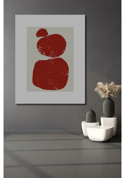 Dekoratif Ahşap Dikdörtgen Tablo Kırmızı Lekeler