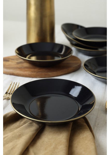 Siyah Gold Bahar Yemek Tabağı 19 cm 6 Adet fırsatları