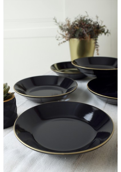 Siyah Gold Bahar Yemek Tabağı 19 cm 6 Adet indirimleri